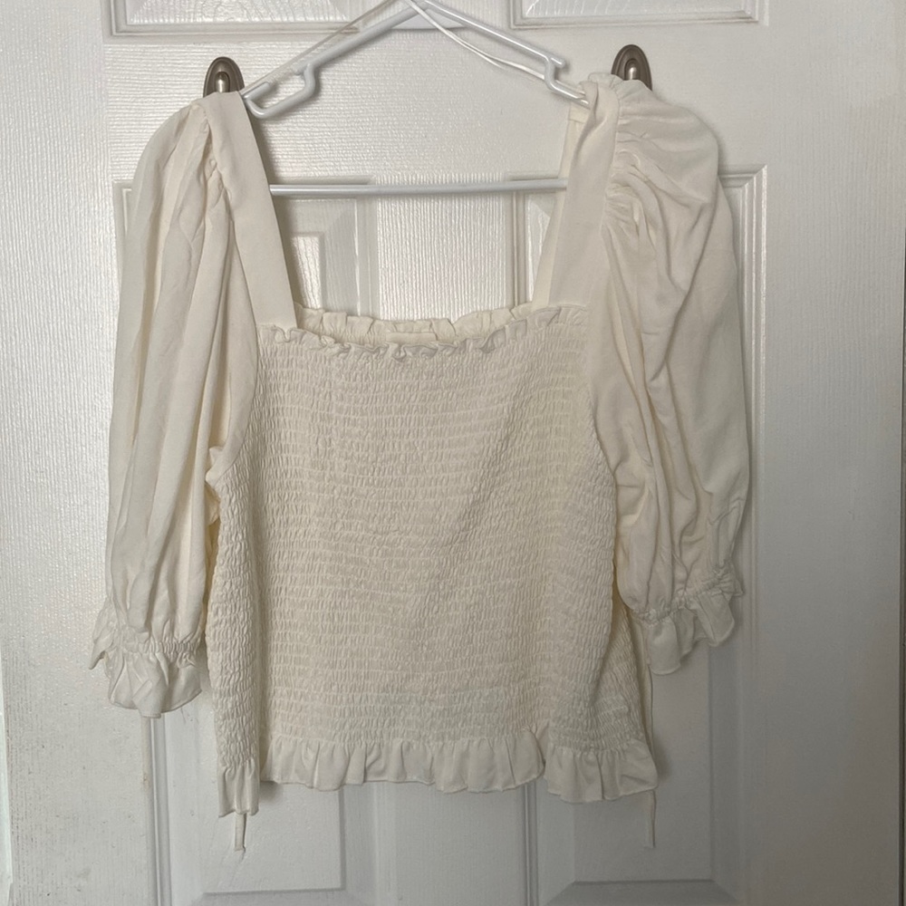 White Ruffle Blouse